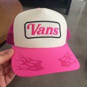 Vans “Off The Wall” Hot Pink Flames - Trucker Snapback Hat